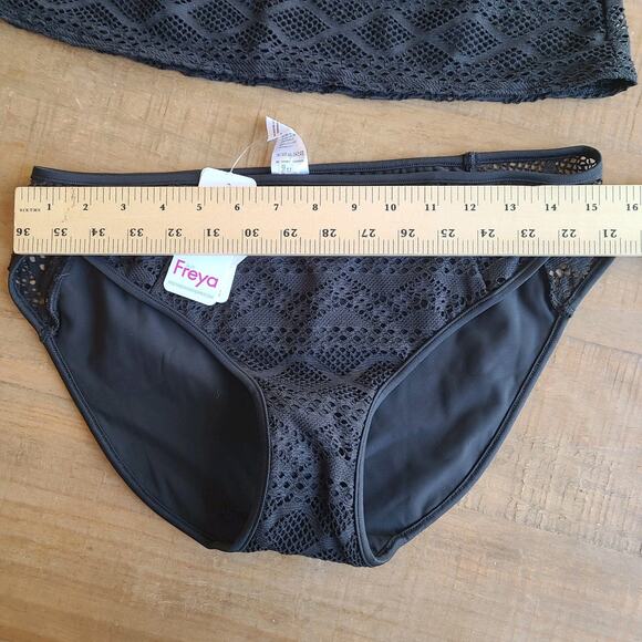 FREYA SUNDANCE Womens Black Underwire Padded TANKINI TOP Bikini Bottom 30DD / L - Picture 9 of 13